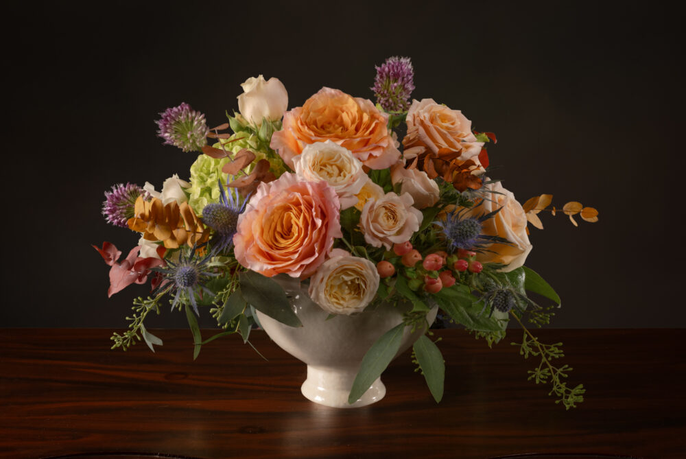 Fresh flower arrangement autumn seasonal colors delivered