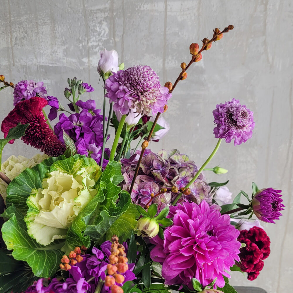 Autumn Seasonal Design Class Purple Flowers